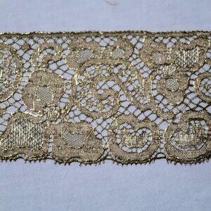 5 yards of Unused Antique 1910 French Metallic Lace